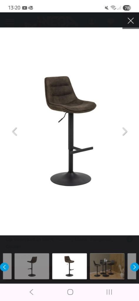 Barstoelen Weba te koop, Huis en Inrichting, Barkrukken, Zo goed als nieuw, Kunststof, 4 krukken, In hoogte verstelbaar, Draaibaar