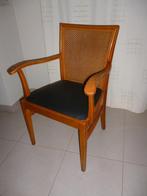 Mooie antieke oude stoel zetel hout en cannage en skayzittin, Antiek en Kunst, Ophalen of Verzenden