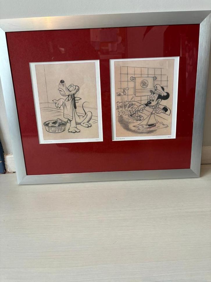 Sérigraphie Walt Disney - Mickey - Donald - Dingo, Antiquités & Art, Curiosités & Brocante, Enlèvement