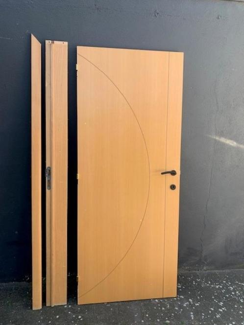 Beuk fineer binnendeuren, Doe-het-zelf en Bouw, Deuren en Vliegenramen, Gebruikt, Binnendeur, 200 tot 215 cm, 80 tot 100 cm, Hout