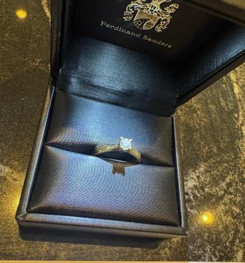 14K geelgouden ring met 0.25 briljant MT17 beschikbaar voor biedingen