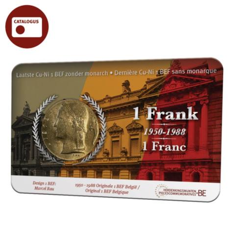 Numismatische coincard - 1 Belgische Frank (NL), Postzegels en Munten, Munten | Europa | Euromunten, Setje, Overige waardes, België