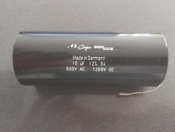 condensator mundorf suprime silver/oil 10uF 1200VDC, Audio, Tv en Foto, Luidsprekerboxen, Gebruikt, Ophalen