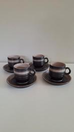 Prachtige set grof vintage koffietassen met ondertas, Ophalen of Verzenden
