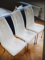 witte moderne eetkamerstoelen, 3 stuks, Ophalen, Gebruikt