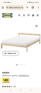 Bedframe en 2 lattoflexen, Huis en Inrichting, Slaapkamer | Bedden, Ophalen, Bruin, 140 cm, Twijfelaar