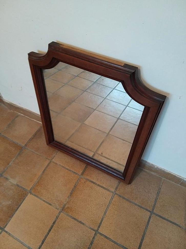 Miroir à glace cadre bois, Antiquités & Art, Antiquités | Miroirs, Enlèvement ou Envoi