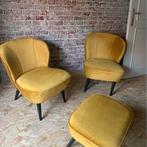 Bundelaanbieding: 2 coctailzetels& voetbank van WOOOD (Sara), Huis en Inrichting, Fauteuils, Ophalen, Minder dan 75 cm, Zo goed als nieuw