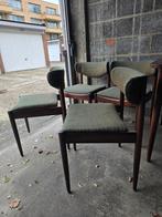 4 Vintage cowhorn eetkamerstoelen + tafel, Huis en Inrichting, Ophalen, Gebruikt, Vintage design midcentury, Vier