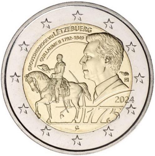 Luxemburg 2024 - Groothertog Willem II - 2 euro CC - UNC, Timbres & Monnaies, Monnaies | Europe | Monnaies euro, Monnaie en vrac