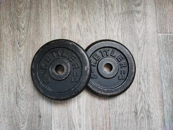 2 x 5kg Kettler halterschijven. (10kg)  beschikbaar voor biedingen