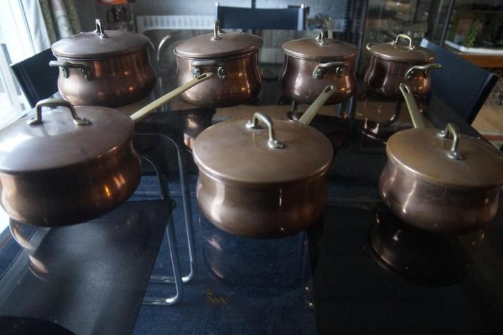 kookpotten in koper, Huis en Inrichting, Keuken | Potten en Pannen, Zo goed als nieuw, Overige materialen, Inductieplaat, Ophalen