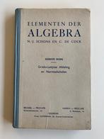 Elementen der algebra, N.-J. Schons en C. De Cock, 1949, Ophalen of Verzenden