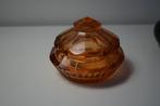 Glazen potje met deksel, in rose glas, Ophalen
