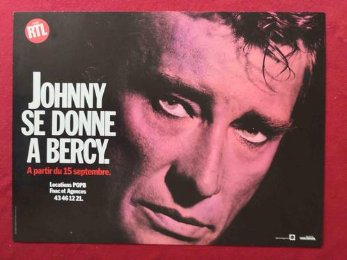 POSTER ORIGINAL - JOHNNY HALLYDAY - 30/40 CM, Collections, Posters & Affiches, Comme neuf, Musique, A1 jusqu'à A3, Rectangulaire horizontal