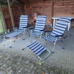 3 terrasstoelen, 2 met voetbank, Ophalen