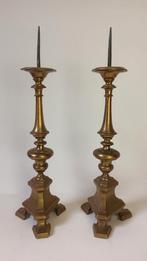 Antieke set bronzen knoopkandelaars Vlaams 17de eeuw, Antiek en Kunst, Ophalen, Brons