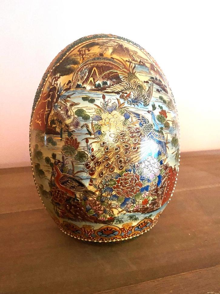 Decoratief ei in Satsuma-stijl, Antiek en Kunst, Antiek | Keramiek en Aardewerk, Ophalen