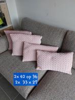 4 coussins zippés roses, Maison & Meubles, Enlèvement, Comme neuf, Rose