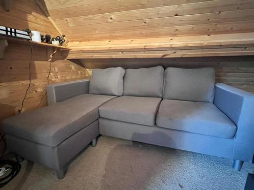 Hoekzetel stof grijs, Huis en Inrichting, Zetels | Zetels en Chaises Longues, Gebruikt, Driepersoons, 200 tot 250 cm, 125 tot 150 cm
