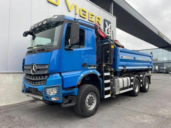 Mercedes-Benz Arocs 3342 *6x6*meegestuurd as*2zijdige kipper, Autos, Camions, Entreprise, Achat, ABS, Air conditionné, Bluetooth