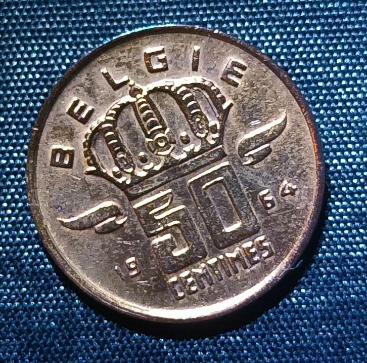 Misslag: 50 cent VL 1964 - Boudewijn I (1/4 slag), Postzegels en Munten, Munten | België, Losse munt, Verzenden