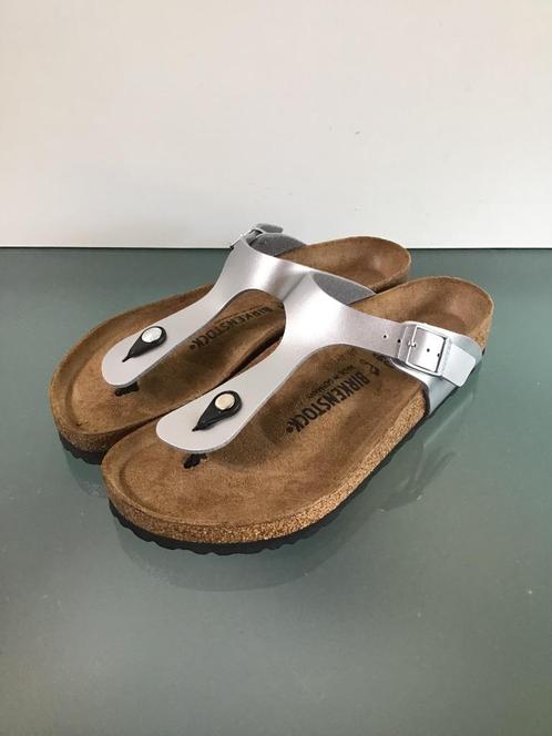 Gratis Verzenden | Birkenstock Gizeh zilveren slippers 40, Kleding | Dames, Schoenen, Nieuw, Slippers, Overige kleuren, Verzenden