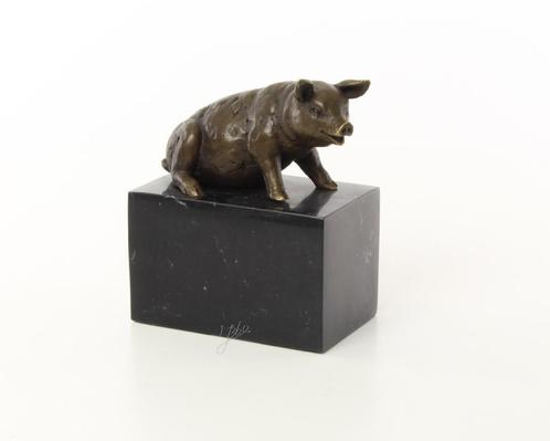 Bronzen Beeld Van Een Zittend Varken GRATIS LEVERING, Antiek en Kunst, Antiek | Brons en Koper, Brons, Verzenden