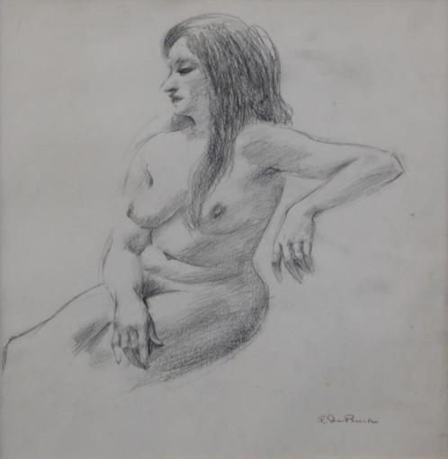 Raphael De Buck (1902-1986): Naakte Vrouw (54 x 59 cm), Antiek en Kunst, Kunst | Schilderijen | Klassiek, Ophalen of Verzenden