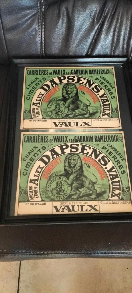 Kader met 2 affiches voor treintransport uit de jaren '30, Verzamelen, Merken en Reclamevoorwerpen, Ophalen of Verzenden