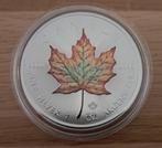 1 oz zilver MAPLE LEAF 2023 coloured $5, Zilver, Ophalen of Verzenden, Losse munt, Noord-Amerika
