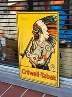 Cruwell Tabak oud reclamebord, Verzamelen, Ophalen of Verzenden, Gebruikt, Reclamebord