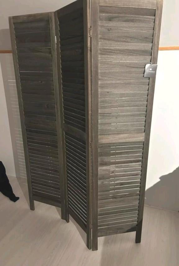 ️ 🔶️  paravent 3 pans 40 X6 X 170 cm Atmosphera bois gris, Maison & Meubles, Accessoires pour la Maison | Paravents d'intérieur