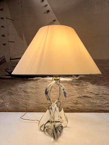 Oude lampenvoet in helder kristal (niet gemerkt) beschikbaar voor biedingen