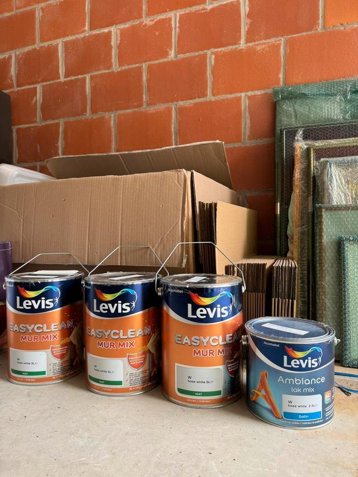 Levis verf, Bricolage & Construction, Peinture, Vernis & Laque, Comme neuf, Laque, Blanc, Enlèvement