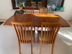 Eettafel uitrekbaar en 5 stoelen, Ophalen, Gebruikt, Scandinavisch, 4 tot 6 stoelen