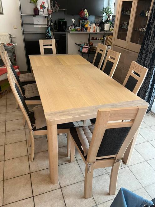 Volledige eiken eetkamer in goede staat., Huis en Inrichting, Complete eetkamers, Gebruikt, 6 tot 8 stoelen, Ophalen