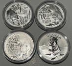 Mooi setje .9999 zilver 4 x 1oz Ram en Quokka, Postzegels en Munten, Edelmetalen en Baren, Ophalen of Verzenden, Zilver