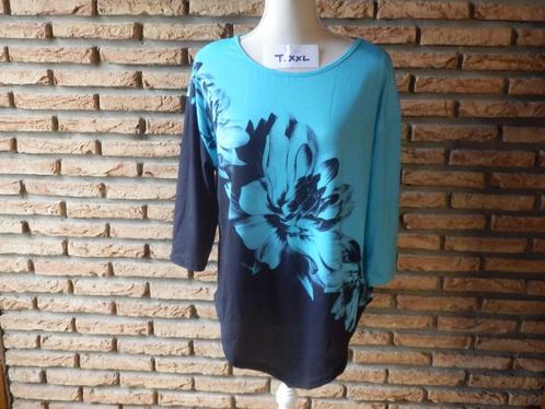 (81)- blouse femme t.44 bleu noire - shein -, Kleding | Dames, Blouses en Tunieken, Zo goed als nieuw, Maat 42/44 (L), Blauw, Ophalen of Verzenden