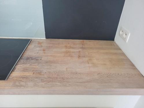 Werkblad eik keuken 2m55 x 60 incl uitsparing kookplaat 85cm, Huis en Inrichting, Keuken | Keukenelementen, Gebruikt, 200 cm of meer