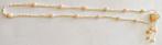 Collier perles de rivière blanches / roses baroques + noeud, Handtassen en Accessoires, Kettingen, Overige kleuren, Nieuw, Ophalen of Verzenden