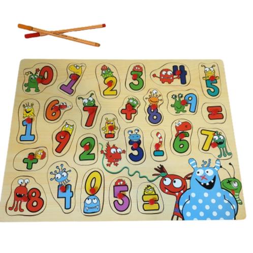 Puzzle Chiffres et opérations en bois - jouet éducatif appre, Enfants & Bébés, Jouets | Jouets en bois, Comme neuf, Autres types