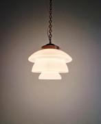 Art Deco hanglamp in witte opaline, 1920-30, Ophalen of Verzenden
