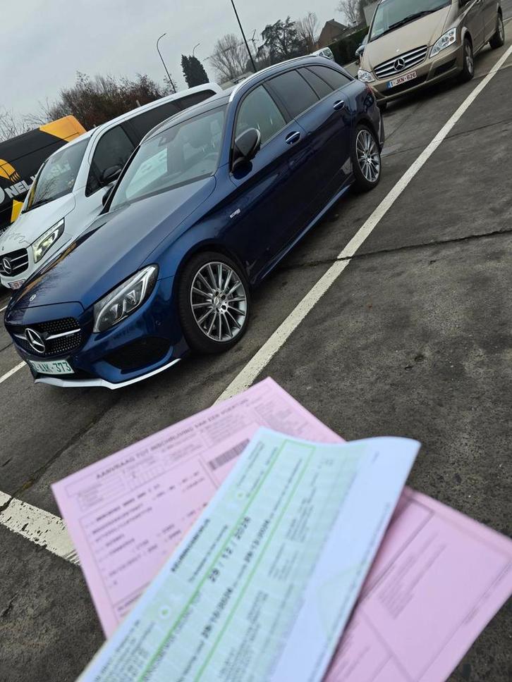 Mercedes-Benz C43 AMG reeds blanco gvv 3.0 V6, Auto's, Mercedes-Benz, Bedrijf, Te koop, C-Klasse, 360° camera, Keyless entry, Zetelverwarming