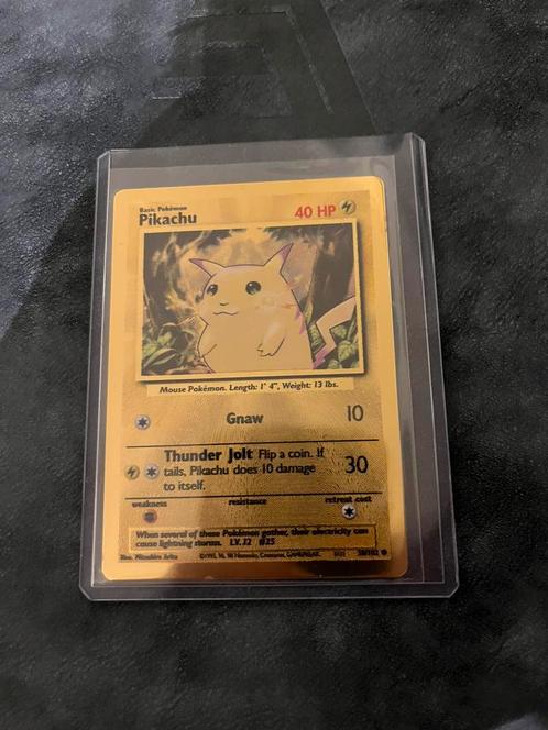 Metal pikachu, Hobby en Vrije tijd, Verzamelkaartspellen | Pokémon, Zo goed als nieuw, Ophalen of Verzenden