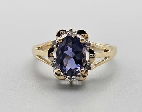 Bague Vintage en or avec tanzanite et diamant. 2024/101, Bijoux, Sacs & Beauté, Bagues, Comme neuf, Femme, Plus petit que 17, Violet