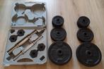 Domyos Halterset 36kg gewichtschijven, Sport en Fitness, Fitnessmaterialen, Ophalen, Zo goed als nieuw, Halterset