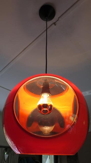 Massive oranje Bug Eye retro vintage lamp 70's Space Age