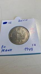 België 20 frank 1949 FR zilver, Postzegels en Munten, Munten | België, Ophalen, Zilver
