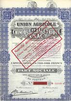 Union Agricole Chimique et Electrique - "UNAC", Timbres & Monnaies, Actions & Titres, 1920 à 1950, Action, Enlèvement ou Envoi
